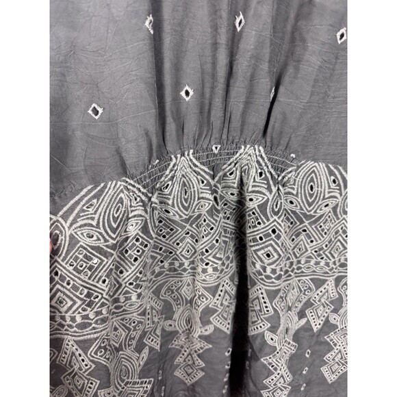 Johnny Was Gray Eyelet V Neck Cover Up Tunic Size Small - Picture 9 of 10
